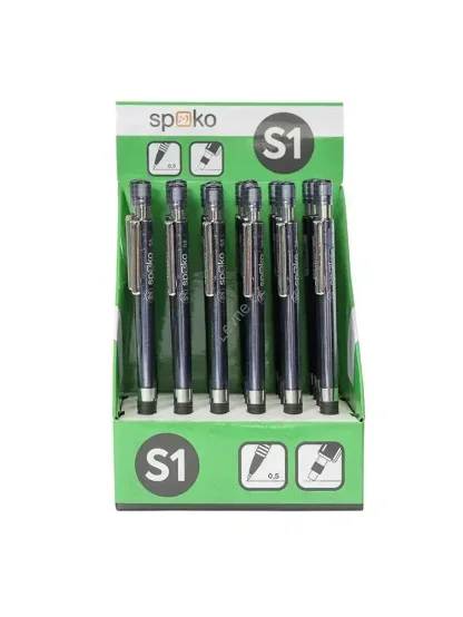S1 mikrotužka, 0,5 mm, s pryží, displej, antracitová