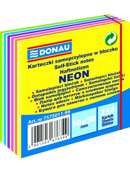 samolepicí bloček 50 x 50 mm 250 listů, mix barev