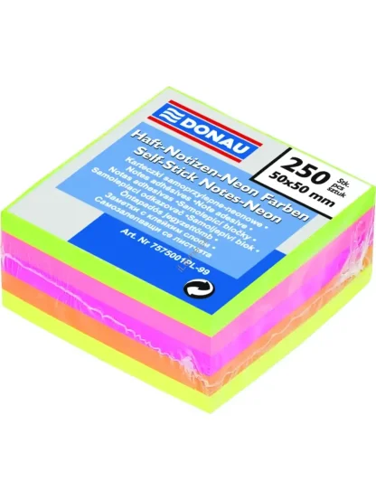 samolepicí bloček 50 x 50 mm 250 listů, mix neonových barev