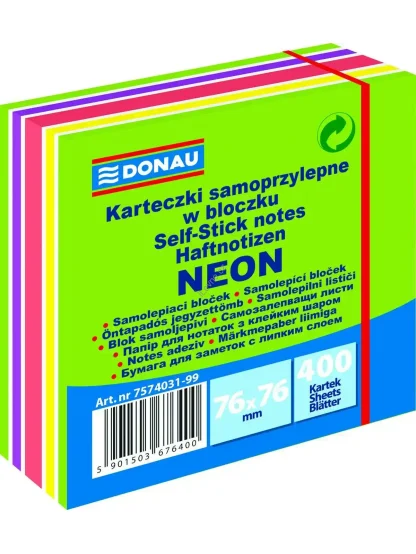 samolepicí bloček 76 x 76 mm 400 listů, mix barev