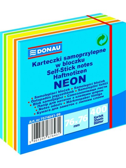 samolepicí bloček 76 x 76 mm 400 listů, mix barev