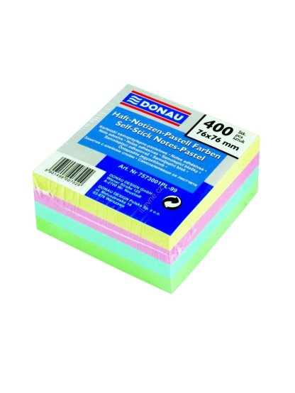 samolepicí bloček 76 x 76 mm 400 listů, mix pastelových barev
