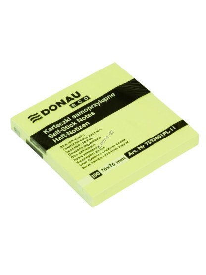 samolepicí bloček Eco 76 × 76 mm 100 listů, žlutý