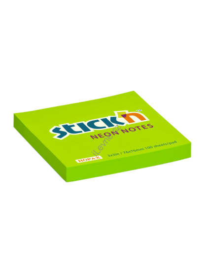 Samolepící bločky 76x76 mm zelené neon 100 lístků