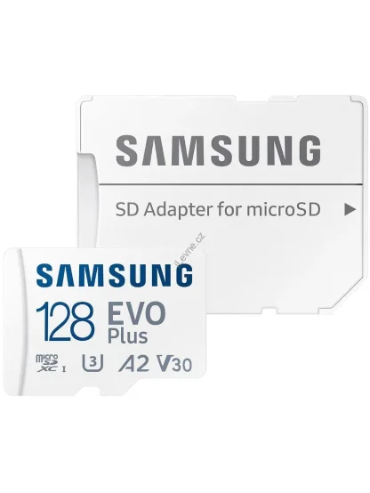 SAMSUNG EVO Plus 2024 MicroSDXC 128GB + SD Adaptér / CL10 UHS-I U3 / A2 / V30