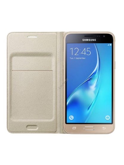 Samsung flipové pouzdro s kapsou Samsung J3 - zlaté