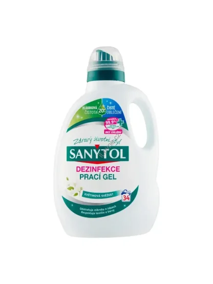 Sanytol Dezinfekce prací gel, 1700 ml, květinová svěžest, 34 dávek