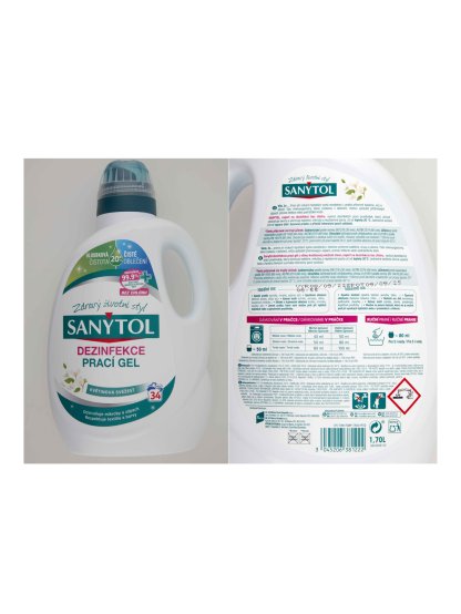 Sanytol Dezinfekce prací gel, 1700 ml, květinová svěžest, 34 dávek