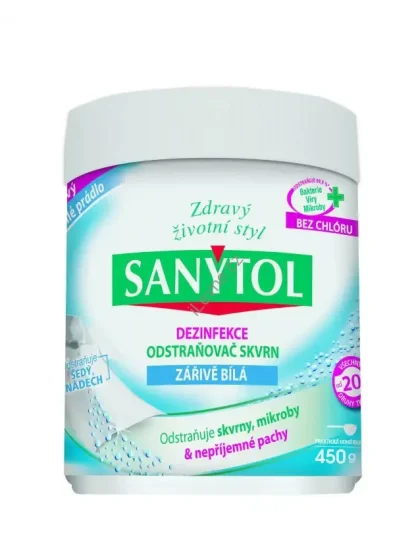 Sanytol - dezinfekční odstraňovač skvrn na bílé prádlo, 450g