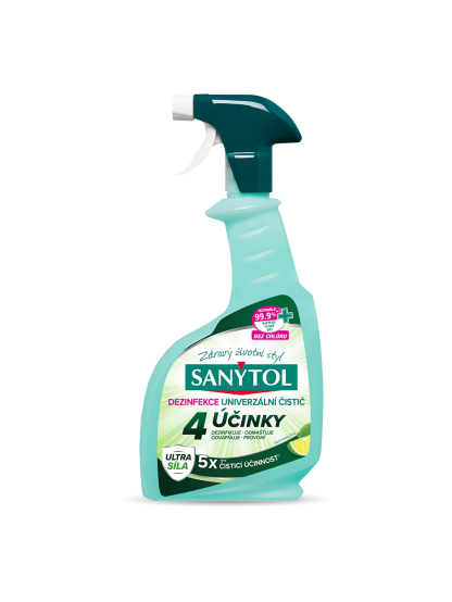 Sanytol - dezinfekční univerzální čistič 4 účinky, sprej, 500 ml, limetka