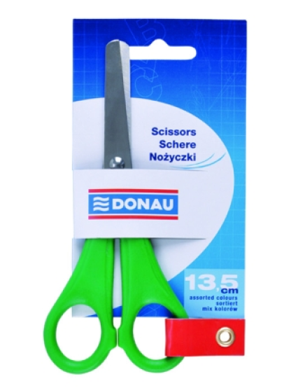 školní nůžky 13,5 cm, symetrické, ocel, odol. plast