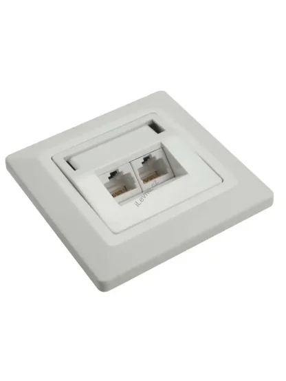 Solarix SX9-2-5E-UTP-WH Ethernetová Zásuvka pod omítku 2xRJ45 STP c5e