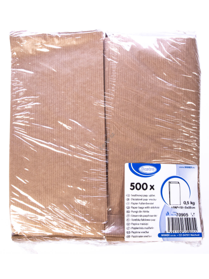 Svačinové sáčky papírové hnědé 0,5kg 1x500ks