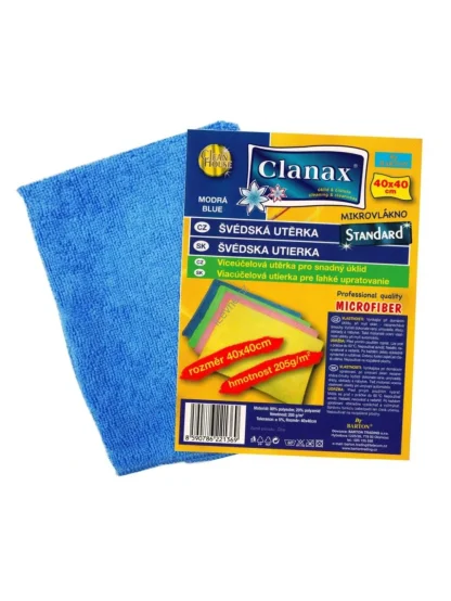 Švédská utěrka Clanax Standard 40x40cm 205g/m2 modrá