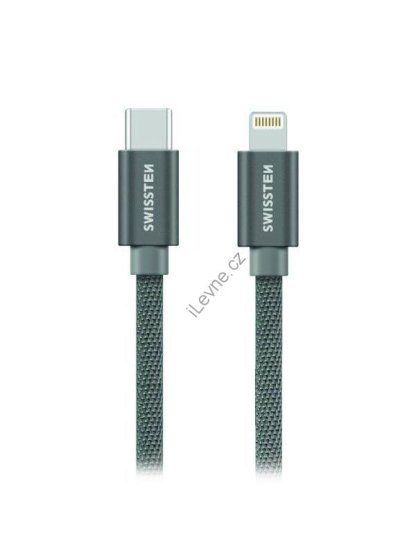 Datový Kabel Textile USB-C / Lightning 1,2 M Šedý