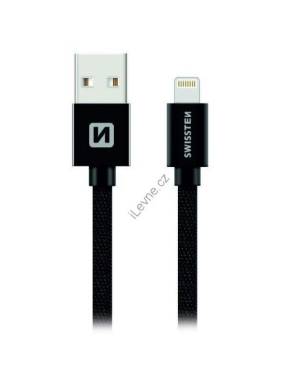Swissten Datový Kabel Textile Usb / Lightning 0,2 M Černý