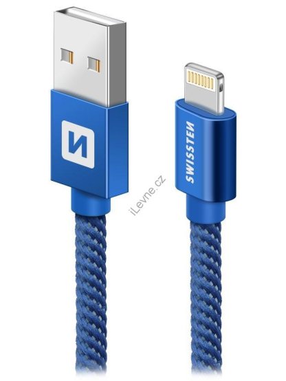 Swissten Datový Kabel Textile Usb, Lightning 1,2 M Modrý