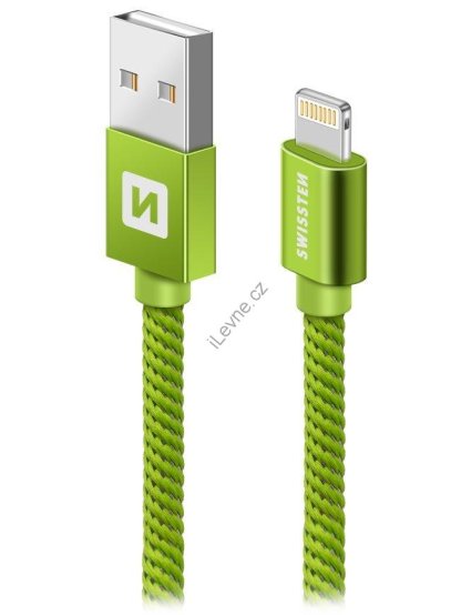 Swissten Datový Kabel Textile Usb / Lightning 2,0 M Zelený