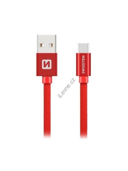 Swissten Datový Kabel Textile Usb, Usb-C 1,2 M Červený