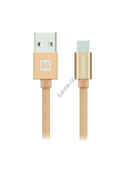 Swissten Datový Kabel Textile Usb / Usb-C 1,2 M Zlatý