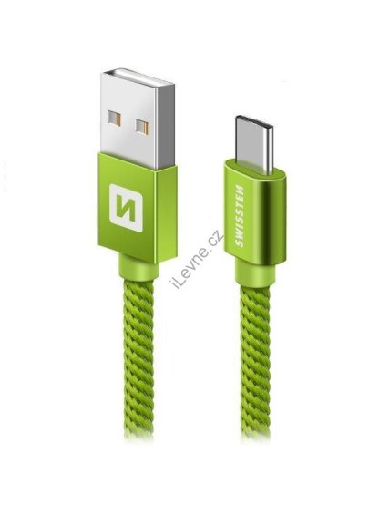 Swissten Datový Kabel Textile Usb / Usb-C 2,0 M Zelený