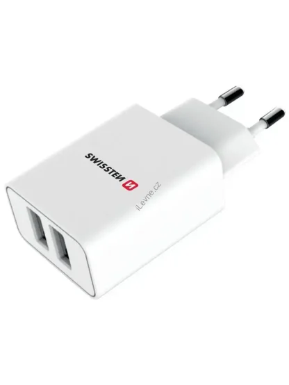 Swissten Síťový Adaptér Smart Ic 2X Usb 2,1A Power Bílý