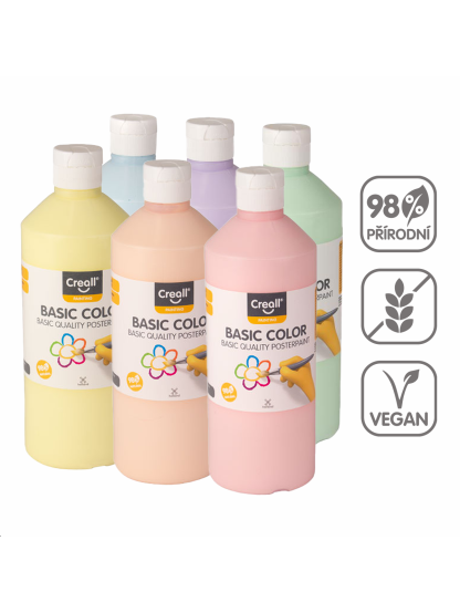 temperové barvy Pastel, 6 x 500 ml, mix pastelových barev