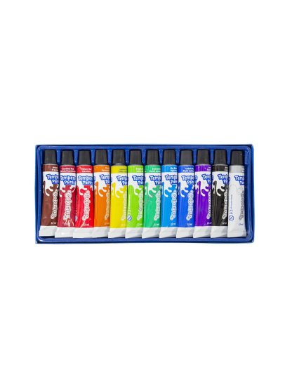 temperové barvy, tuba 12 ml, 12 barev