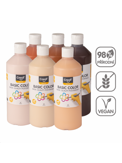 temperové barvy World, 6 x 500 ml, mix zemitých barev