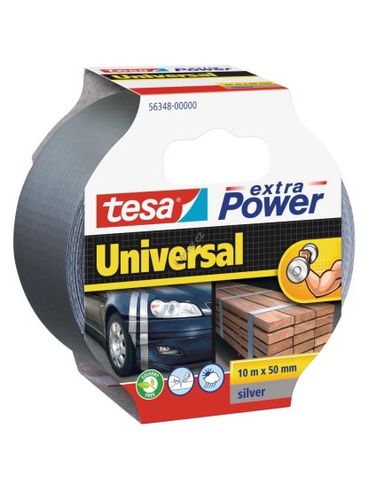 tesa opravná páska Extra Power Universal, 10 m x 50 mm, textilní, silně lepicí, stříbrná
