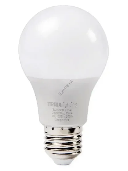 Tesla LED žárovka BULB E27/9W/230V/1055lm/25 000h/3000K teplá bílá/220st