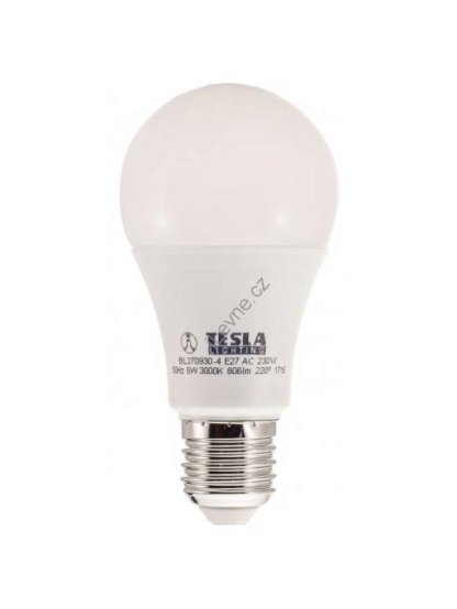 TESLA LED žárovka BULB/ E27/ 9W/ 230V/ 806lm/ 3000K/ teplá bílá