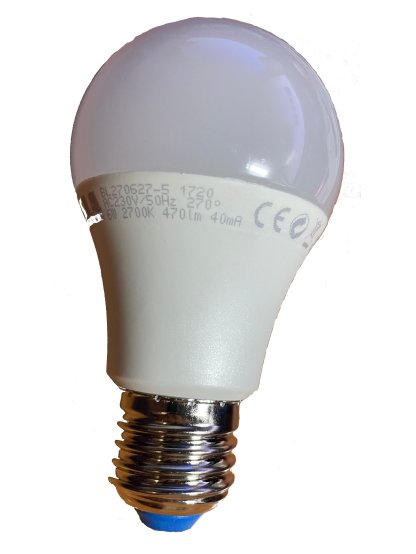 TESLA LED žárovka BULB, závit E27,230V, 470lm, 6W třída A+, teplá bílá, 2700K