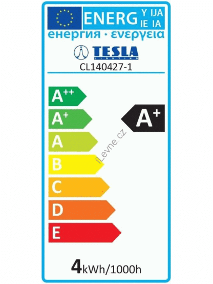 TESLA LED žárovka CRYSTAL RETRO CANDLE/ E14/ 4W/ 230V/ 470lm/ 2700K/ teplá bílá