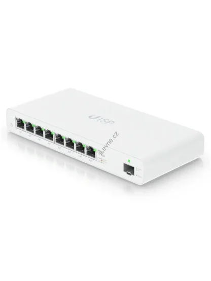 Ubiquiti UISP Switch - 8x GbE, 1x SFP, fanless, 8x PoE Out 27V (PoE budget 110 W)