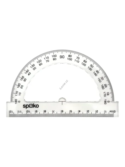 úhloměr, 12 cm, 180 °, transparentní