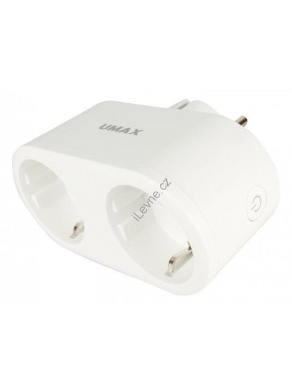 UMAX chytrá zásuvka U-Smart Wifi Plug Duo/ Wi-Fi/ 2x zástrčka/ Amazon Alexa/ Google Assistant/ Android/ iOS/ bílá