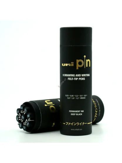 UNI PIN - dárková sada linerů, 9 ks, černá