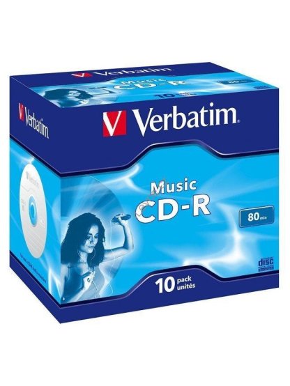 VERBATIM CD-R80 700MB AUDIO/ 16x/ 80min/ jewel/ 10pack