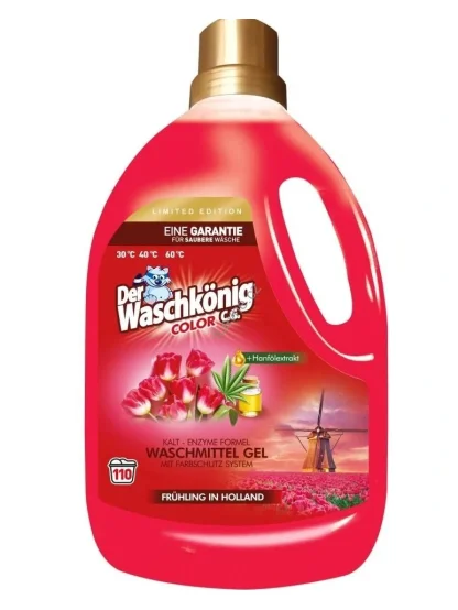WaschKönig prací gel Color Spring Holland s konopným olejem 110 dávek 3,3l