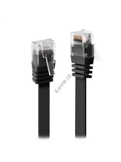 XtendLan Patch kabel Cat 6 UTP 1m - černý plochý