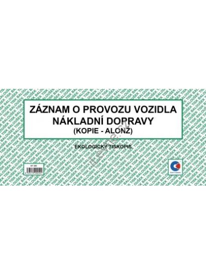 Záznam o provozu vozidla nákl.dopravy 2/3 A4,50 listů