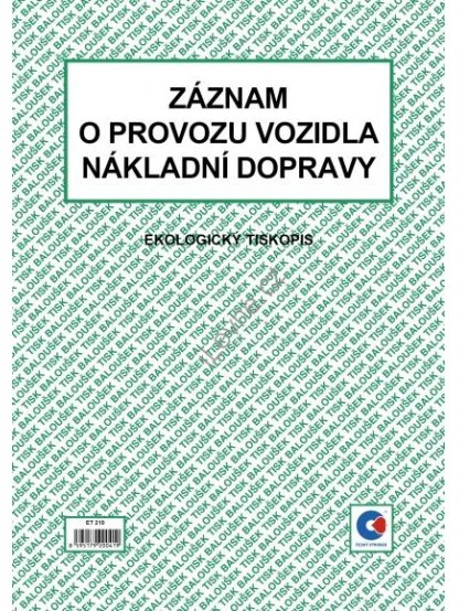 Záznam o provozu vozidla nákl.dopravy A4,50 listů