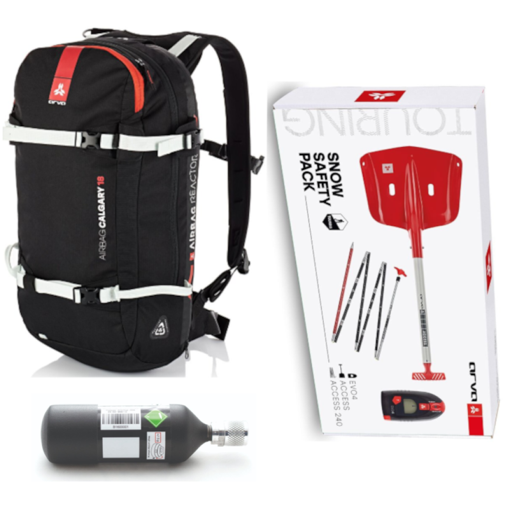 Airbag lavinový set - batoh ARVA REACTOR CALGARY 18 B+ refilable STEEL CARTRIDGE + SAFETY BOX 4