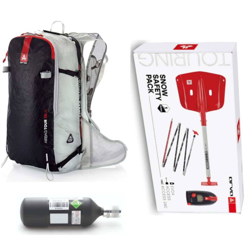 Airbag lavinový set - batoh ARVA REACTOR TOUR 28 UL + refilable STEEL CARTRIDGE + SAFETY BOX 4