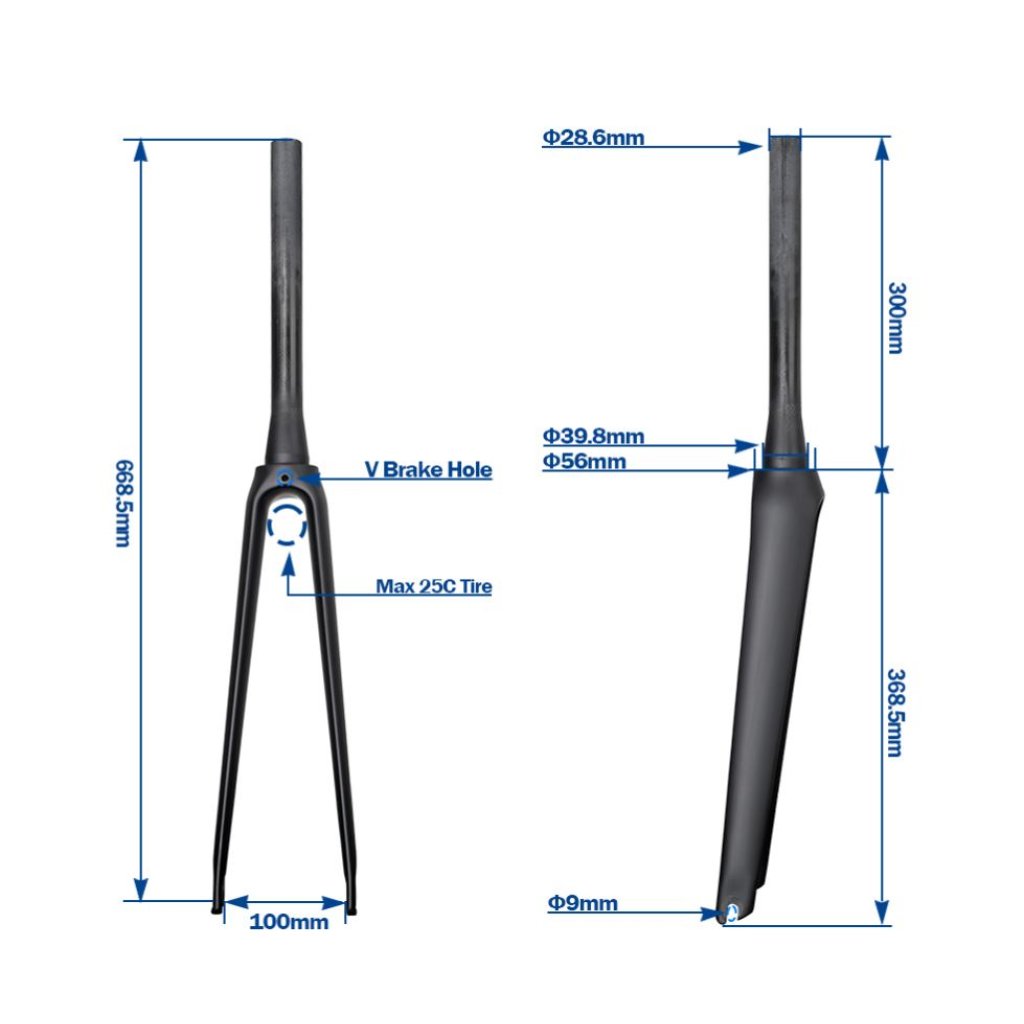 Karbonová silniční vidlice Müller's R02 - tapered
