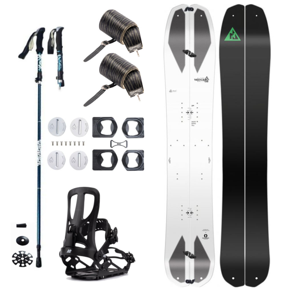 Splitboard set NITRO Vertical + pásy + vázání + hole