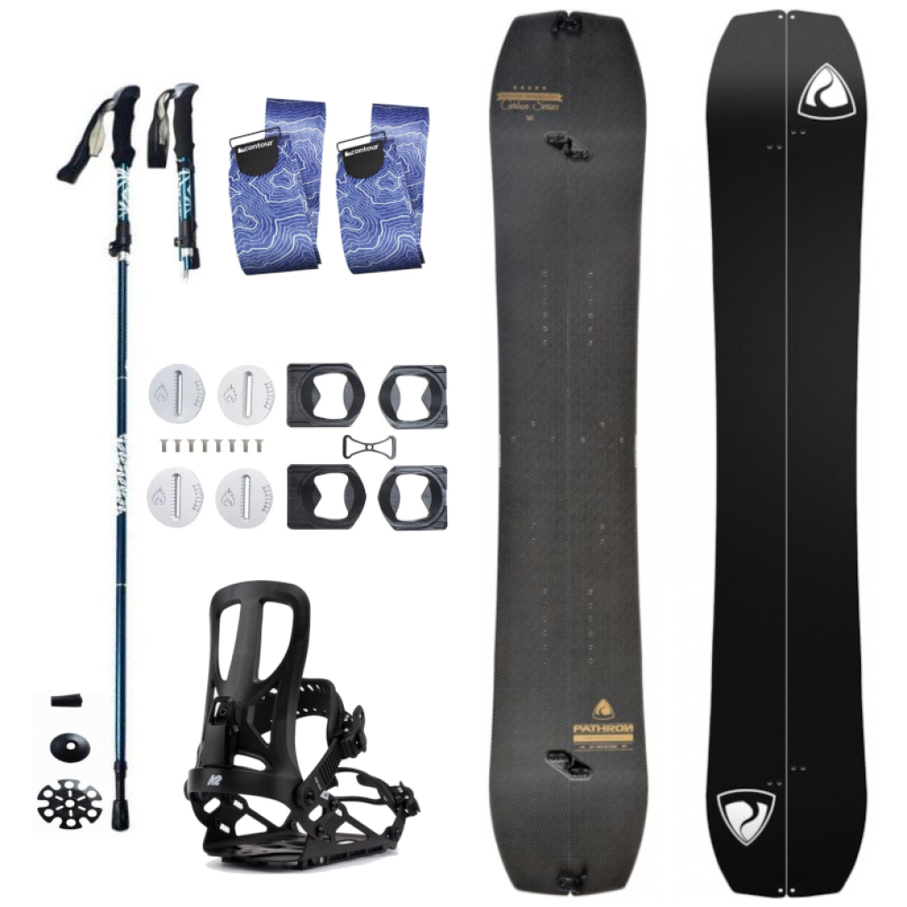 Splitboard set Pathron Carbon Gold + pásy + vázání + hole