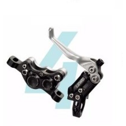 Hydraulické kotoučové brzdy Lewis - LV4 Brake Set - černé, stříbrná páka
