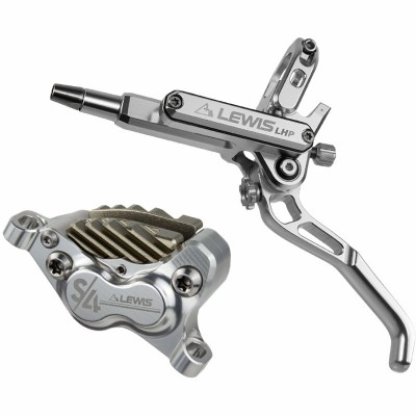 Lewis LHP-S4 4-pístkové hydraulické kotoučové brzdy s chladičem - set - stříbrné